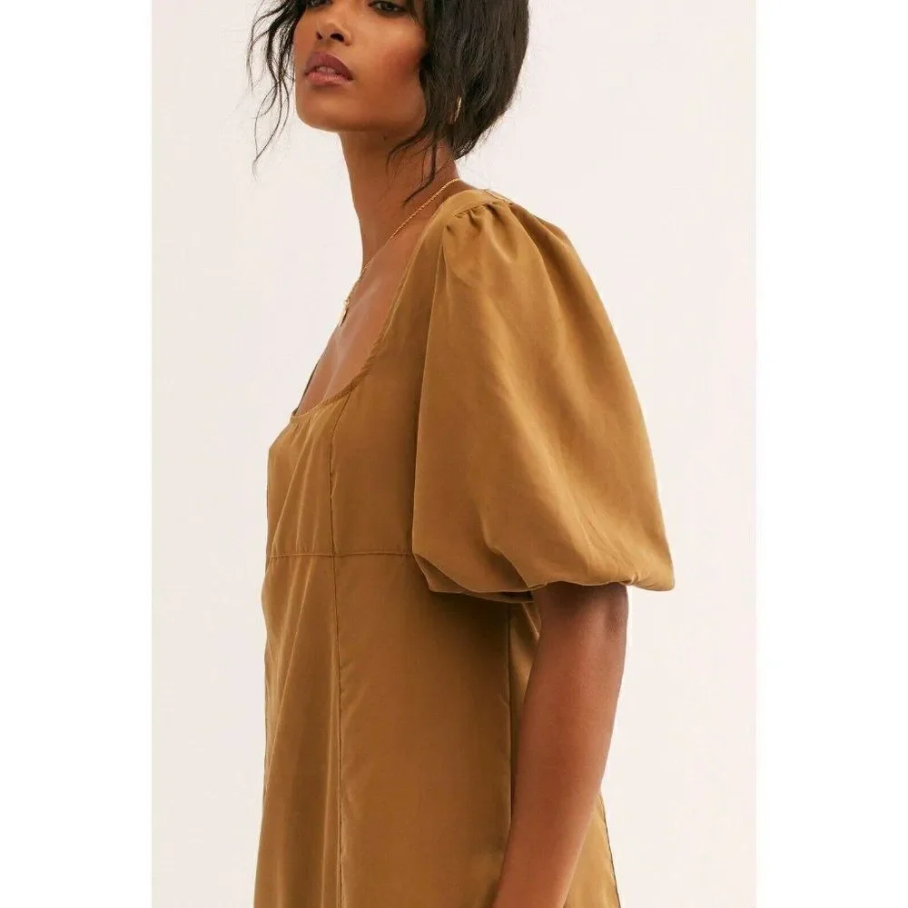 NWT FREE PEOPLE XS JORDAN PUFF SHORT SLEEVE DRESS